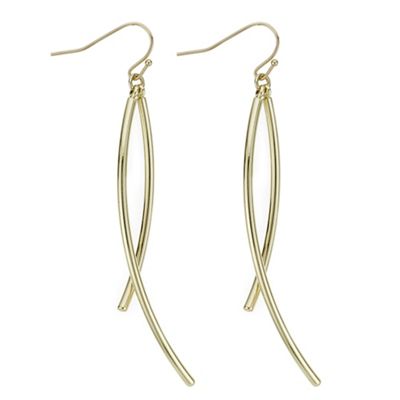 Designer gold stick twist earring